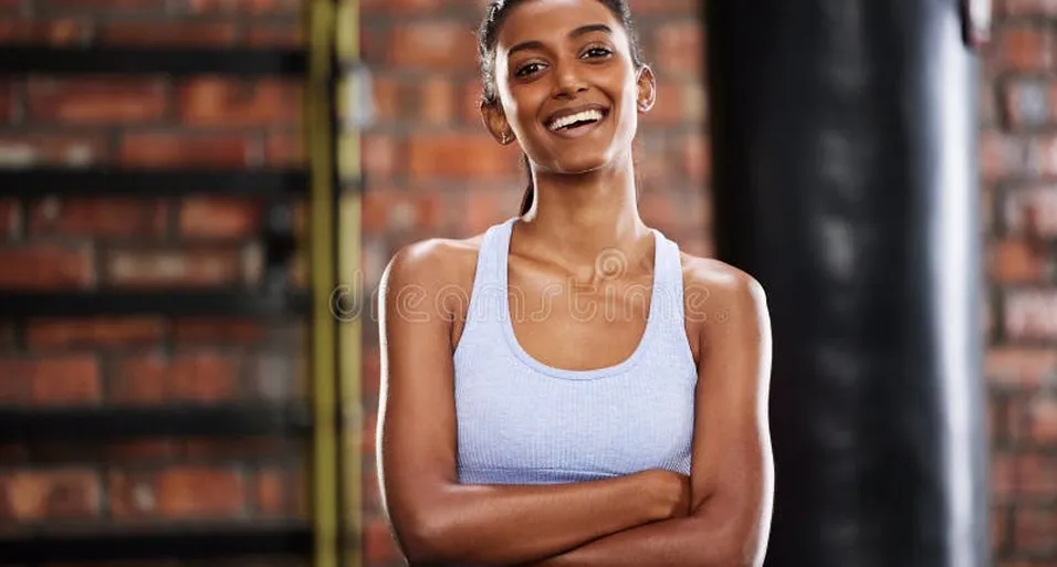 Female fitness cardio routine